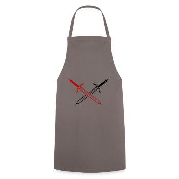Schwert Icon - Kochschürze - Grau - Vorne - AI Model Male 185 dark (185cm)
