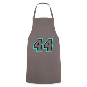 44 Zahl symbol - Kochschürze - Grau - Vorne - AI Model Male 185 dark (185cm)