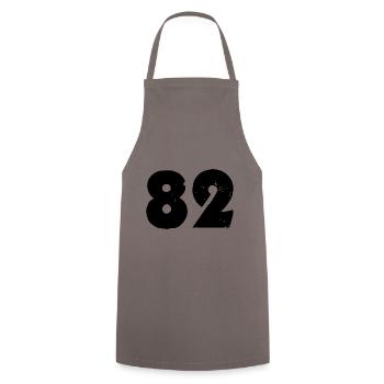82 number - Cooking Apron - grey - Front - AI Model Male 185 dark (185cm)