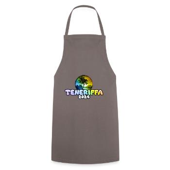 Tenerife 2024 Palm Trees Multicoloured - Cooking Apron - grey - Front - AI Model Male 185 dark (185cm)