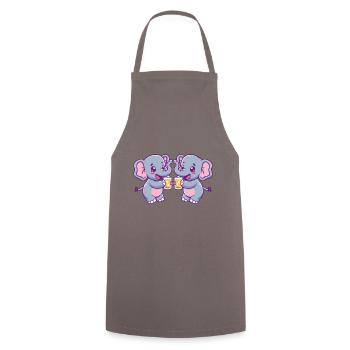Elephant Comic Beer Funny Booze - Cooking Apron - grey - Front - AI Model Male 185 dark (185cm)