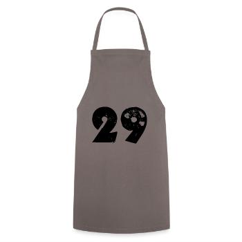 29 Number - Cooking Apron - grey - Front - AI Model Male 185 dark (185cm)