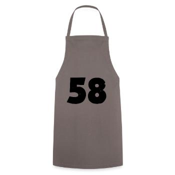 58 number - Cooking Apron - grey - Front - AI Model Male 185 dark (185cm)