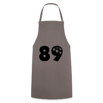 89 number - Cooking Apron - grey - Front - AI Model Male 185 dark (185cm)