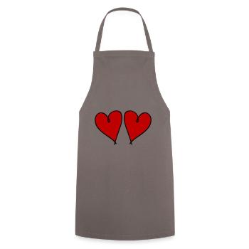Herzen Love Symbol - Kochschürze - Grau - Vorne - AI Model Male 185 dark (185cm)