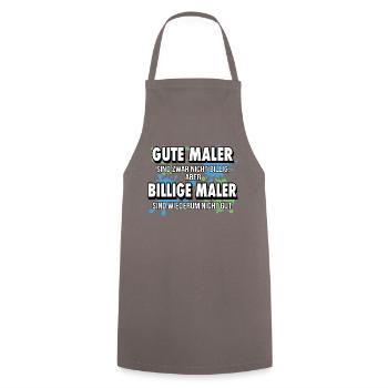 Malermeister Malerbetrieb lustiger Spruch Pinsel - Kochschürze - Grau - Vorne - AI Model Male 185 dark (185cm)