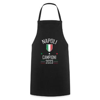 Napoli, Forza Napoli - Kochschürze - Schwarz - Vorne - AI Model Male 185 dark (185cm)