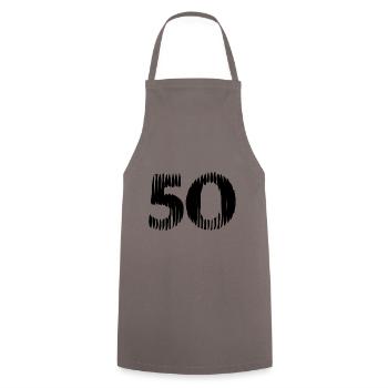 50 number jersey - Cooking Apron - grey - Front - AI Model Male 185 dark (185cm)