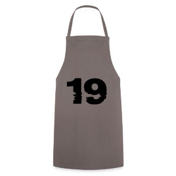 19 Number - Cooking Apron - grey - Front - AI Model Male 185 dark (185cm)