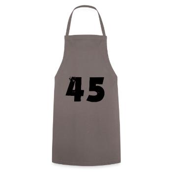 45 number - Cooking Apron - grey - Front - AI Model Male 185 dark (185cm)