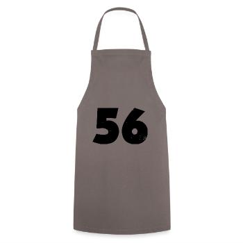 56 number - Cooking Apron - grey - Front - AI Model Male 185 dark (185cm)