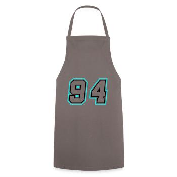 94 Nombre symbole - Tablier de cuisine - gris - Devant - AI Model Male 185 dark (185cm)