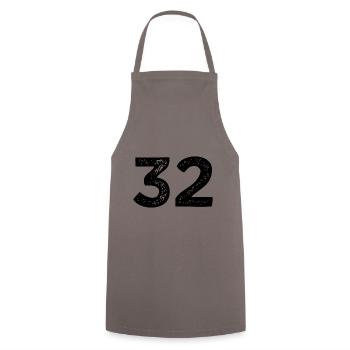 32 number jersey - Cooking Apron - grey - Front - AI Model Male 185 dark (185cm)