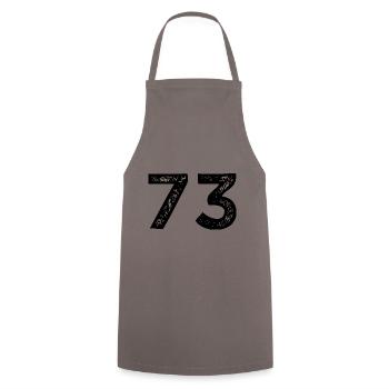 73 Zahl Trikot - Kochschürze - Grau - Vorne - AI Model Male 185 dark (185cm)