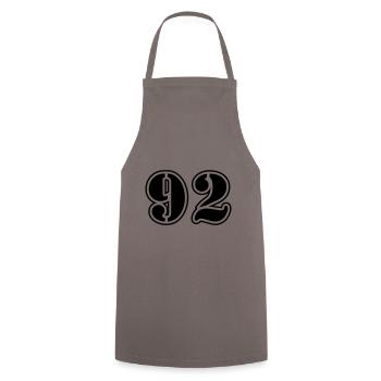 92 number symbol - Cooking Apron - grey - Front - AI Model Male 185 dark (185cm)