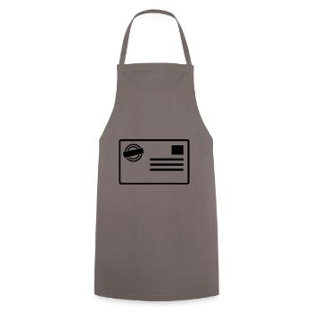 Postkarte - Kochschürze - Grau - Vorne - AI Model Male 185 dark (185cm)