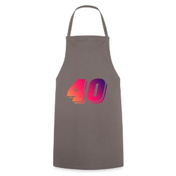 Symbole de 40 chiffres - Tablier de cuisine - gris - Devant - AI Model Male 185 dark (185cm)