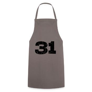 31 Zahl Trikot - Kochschürze - Grau - Vorne - AI Model Male 185 dark (185cm)