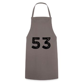 Maillot à 53 numéros - Tablier de cuisine - gris - Devant - AI Model Male 185 dark (185cm)