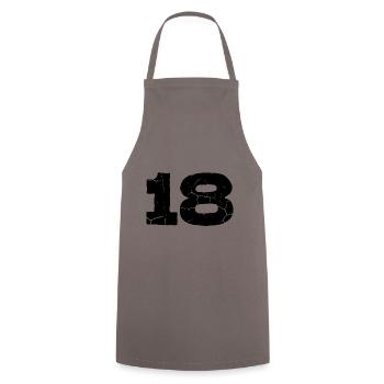 18 Zahl Trikot - Kochschürze - Grau - Vorne - AI Model Male 185 dark (185cm)