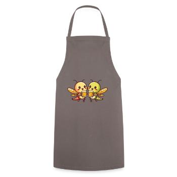 Libelle Bier Lustig Party - Kochschürze - Grau - Vorne - AI Model Male 185 dark (185cm)