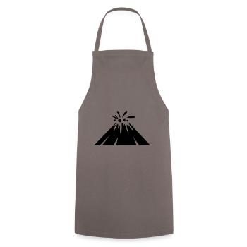 Icône de volcan - Tablier de cuisine - gris - Devant - AI Model Male 185 dark (185cm)