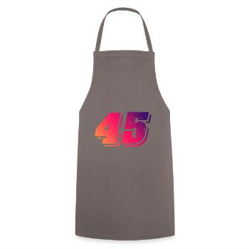 45 number symbol - Cooking Apron - grey - Front - AI Model Male 185 dark (185cm)