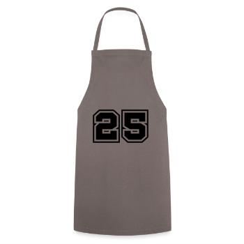 25 Zahl symbol - Kochschürze - Grau - Vorne - AI Model Male 185 dark (185cm)