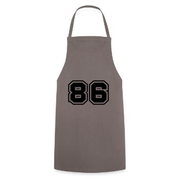 86 number symbol - Cooking Apron - grey - Front - AI Model Male 185 dark (185cm)