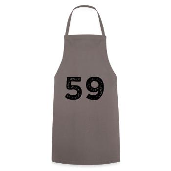 59 Number Leotard - Cooking Apron - grey - Front - AI Model Male 185 dark (185cm)