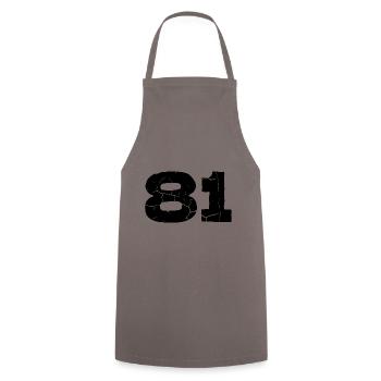 81 Zahl Trikot - Kochschürze - Grau - Vorne - AI Model Male 185 dark (185cm)