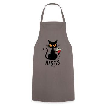 Kitty Axe! - Cooking Apron - grey - Front - AI Model Male 185 dark (185cm)
