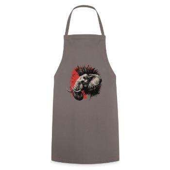 Punk Rock Éléphant - Tablier de cuisine - gris - Devant - AI Model Male 185 dark (185cm)