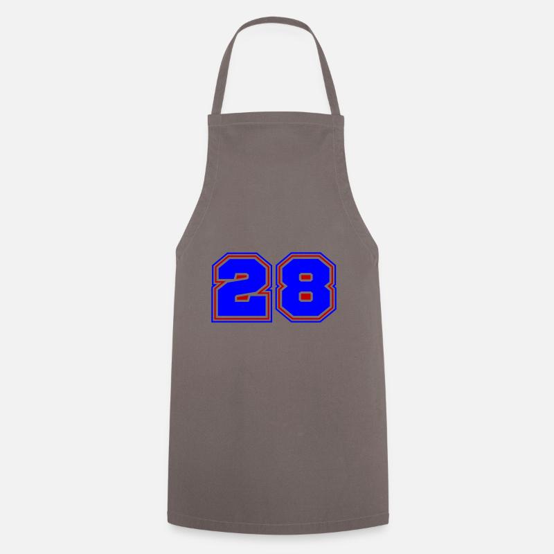 28 Numéro de numéro - Tablier de cuisine - gris