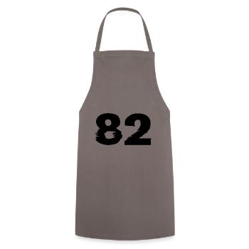 82 number - Cooking Apron - grey - Front - AI Model Male 185 dark (185cm)