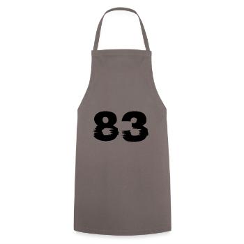 83 number - Cooking Apron - grey - Front - AI Model Male 185 dark (185cm)