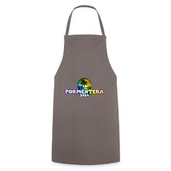 Formentera 2024 Palm Trees Multicoloured - Cooking Apron - grey - Front - AI Model Male 185 dark (185cm)