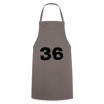 36 Number - Cooking Apron - grey - Front - AI Model Male 185 dark (185cm)