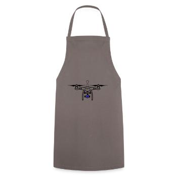 Silhouette de symbole de drone - Tablier de cuisine - gris - Devant - AI Model Male 185 dark (185cm)