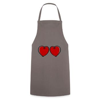 Herzen Love Symbol - Kochschürze - Grau - Vorne - AI Model Male 185 dark (185cm)