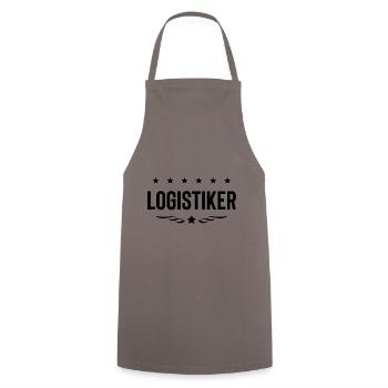 Logistiker Beruf - Kochschürze - Grau - Vorne - AI Model Male 185 dark (185cm)
