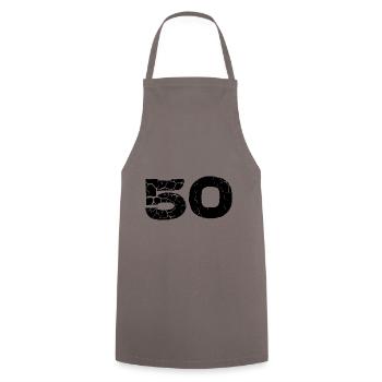 50 number jersey - Cooking Apron - grey - Front - AI Model Male 185 dark (185cm)