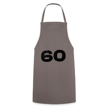 60 number jersey - Cooking Apron - grey - Front - AI Model Male 185 dark (185cm)