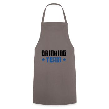 Drinking Team - Cooking Apron - grey - Front - AI Model Male 185 dark (185cm)