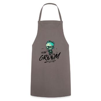 Team Groom Wedding Skeleton - Cooking Apron - grey - Front - AI Model Male 185 dark (185cm)