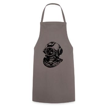 Diving Helmet Apnea Vintage Diving - Cooking Apron - grey - Front - AI Model Male 185 dark (185cm)