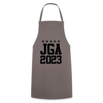 Jga 2023 Junggesellenabschied - Kochschürze - Grau - Vorne - AI Model Male 185 dark (185cm)
