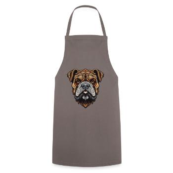 Portrait de chien bouledogue - Tablier de cuisine - gris - Devant - AI Model Male 185 dark (185cm)