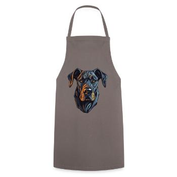 Great Dane Dog Portrait - Cooking Apron - grey - Front - AI Model Male 185 dark (185cm)