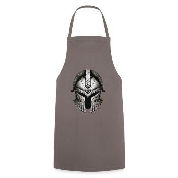 Spartan Warrior Sparta Helmet - Cooking Apron - grey - Front - AI Model Male 185 dark (185cm)